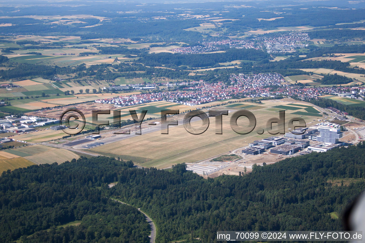 Gliding field on the airfield of Malmsheim from SFC Leonberg in Renningen in the state Baden-Wurttemberg, Germany