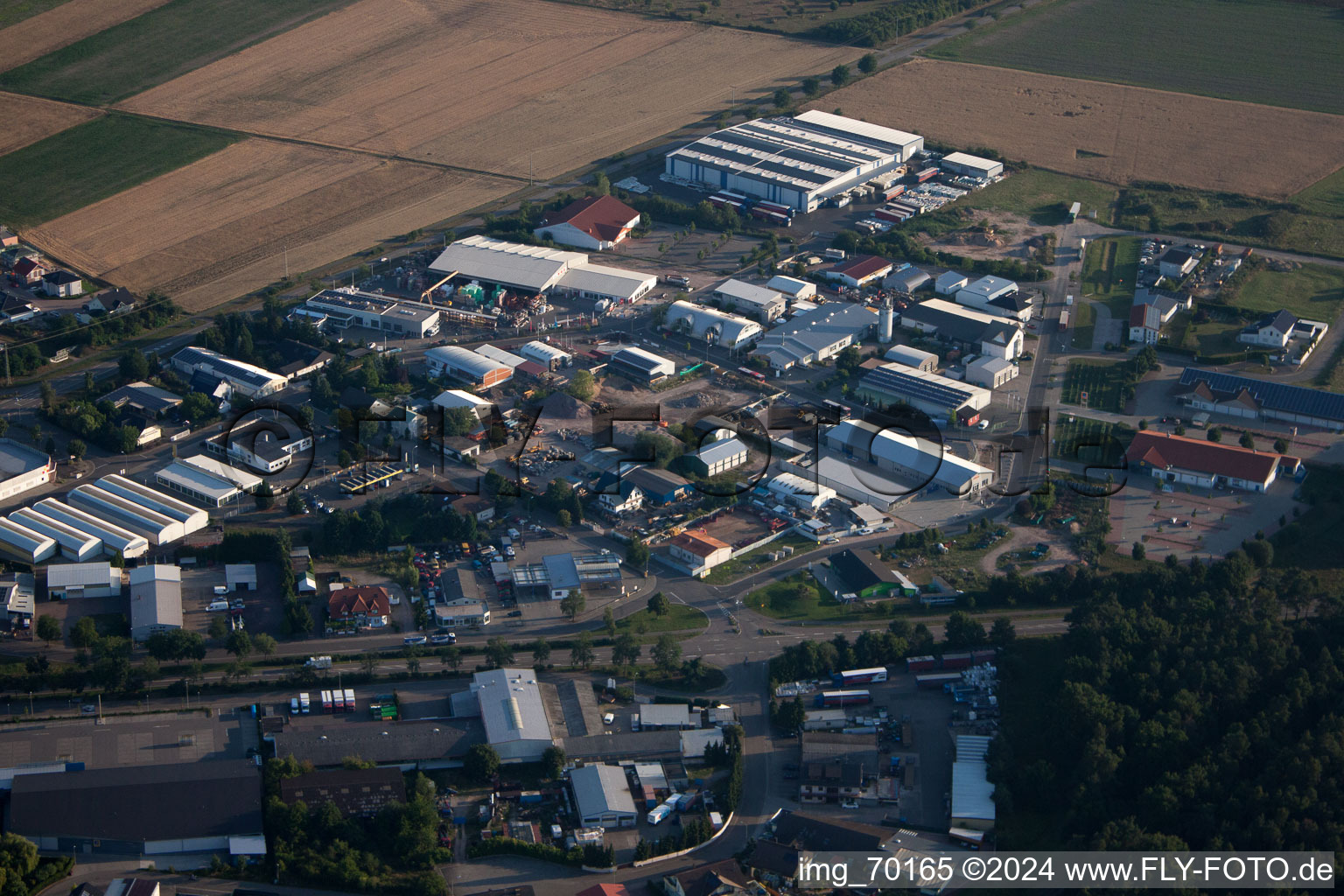 Bellheim in the state Rhineland-Palatinate, Germany seen from a drone