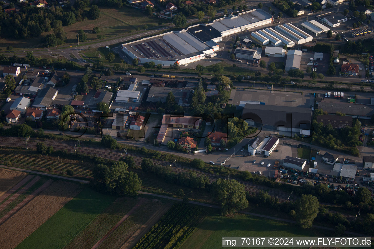 Aerial photograpy of Bellheim in the state Rhineland-Palatinate, Germany