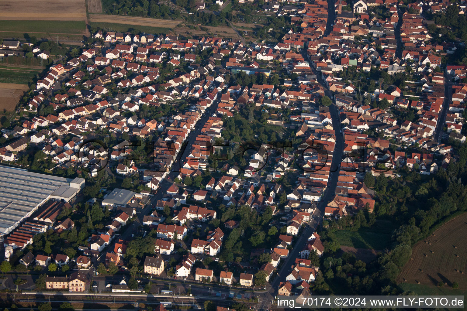 Bellheim in the state Rhineland-Palatinate, Germany from the plane