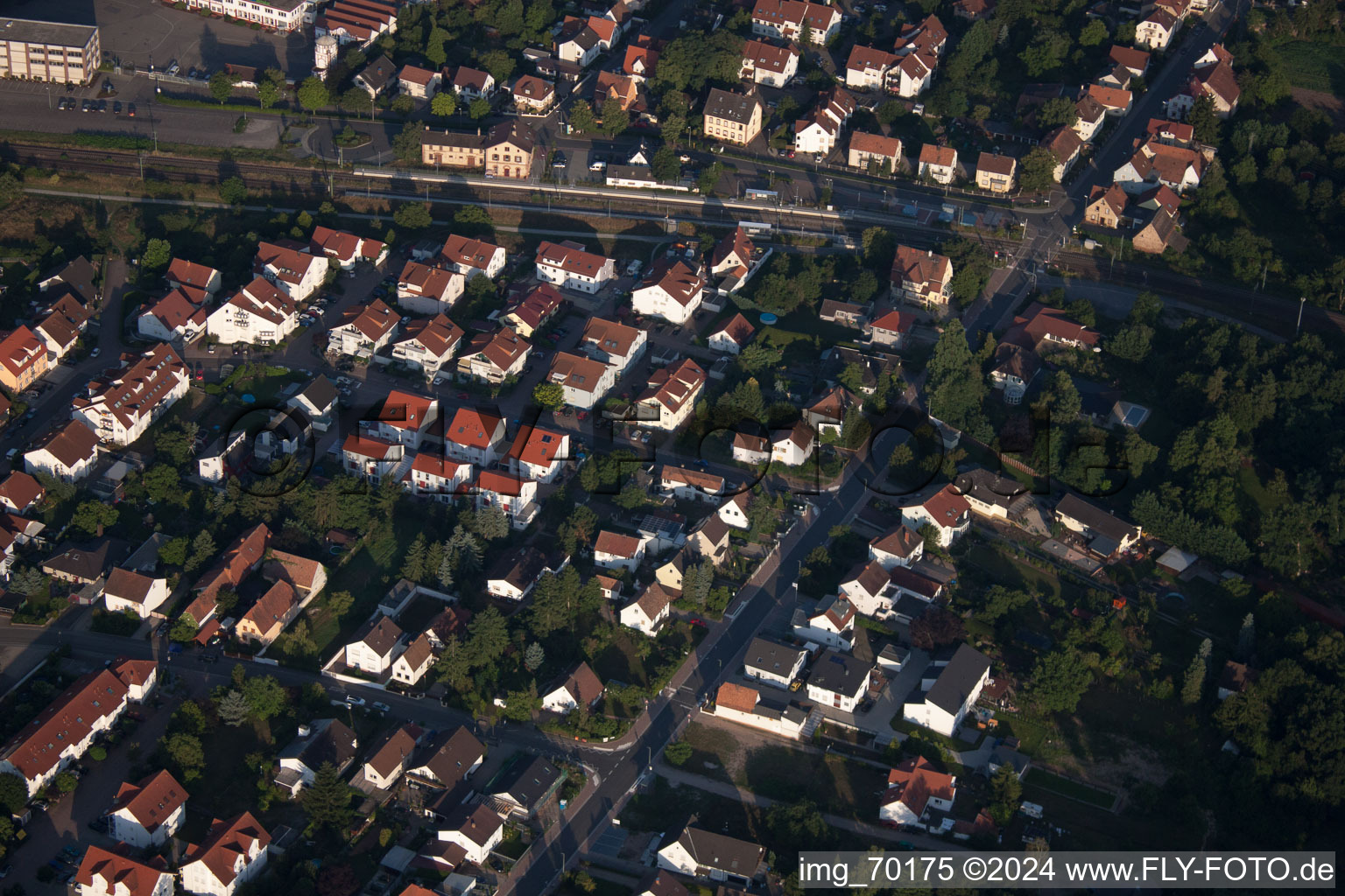 Bird's eye view of Bellheim in the state Rhineland-Palatinate, Germany