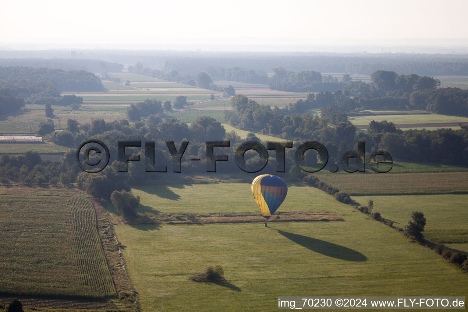 Balloon on the run in Erlenbach bei Kandel in the state Rhineland-Palatinate, Germany