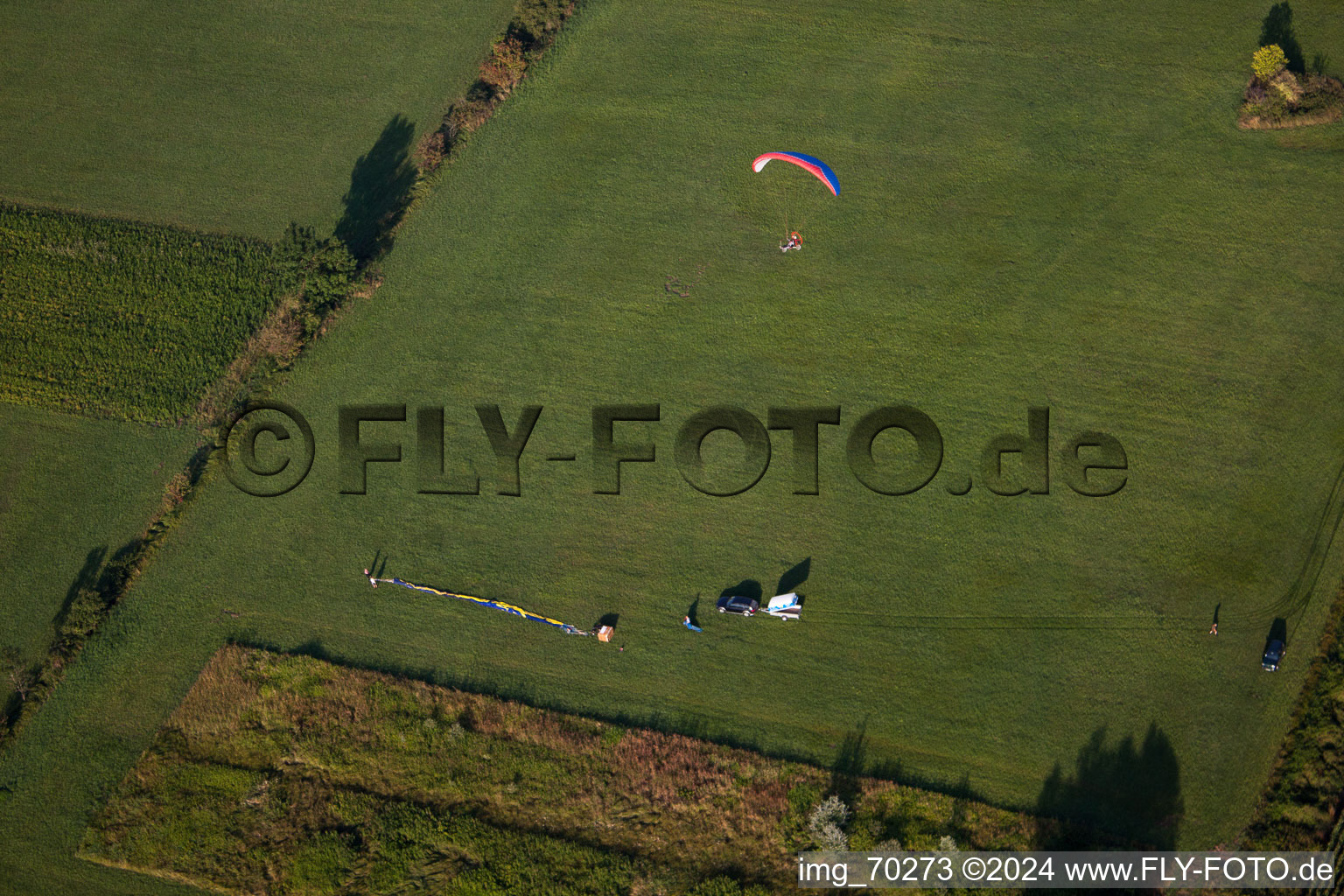Aerial view of Balloon killed near Erlenbach in Erlenbach bei Kandel in the state Rhineland-Palatinate, Germany