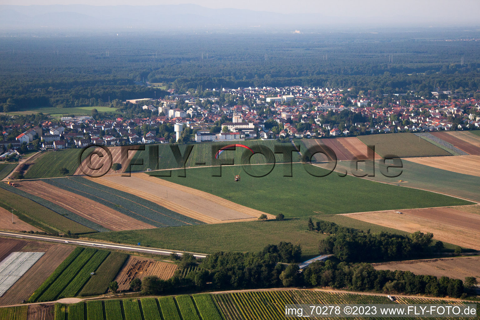 Aerial view of From the north in Kandel in the state Rhineland-Palatinate, Germany