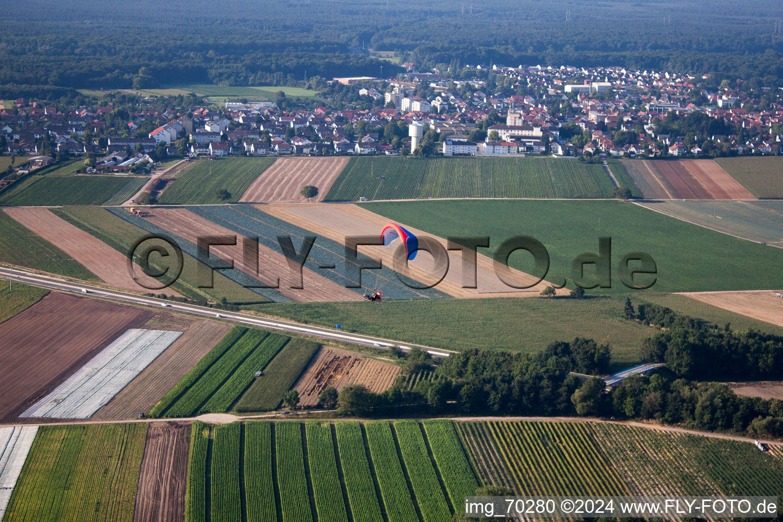 Oblique view of From the north in Kandel in the state Rhineland-Palatinate, Germany