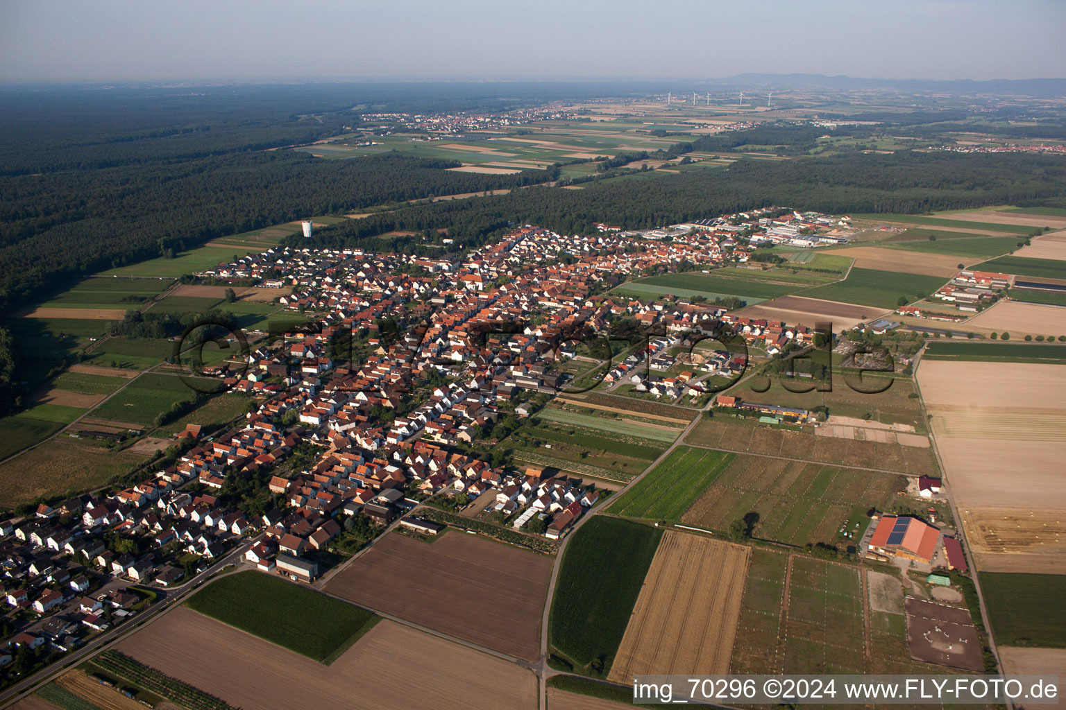 Drone recording of Hatzenbühl in the state Rhineland-Palatinate, Germany