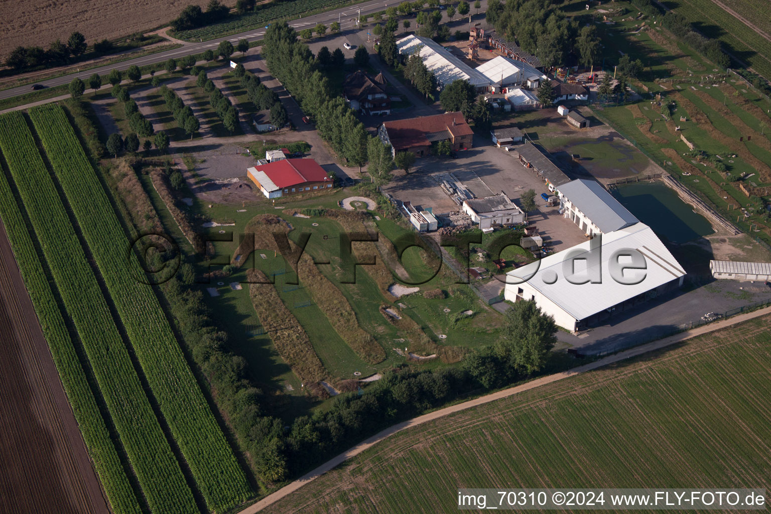 Drone image of Adamshof Footgolf Course in Kandel in the state Rhineland-Palatinate, Germany