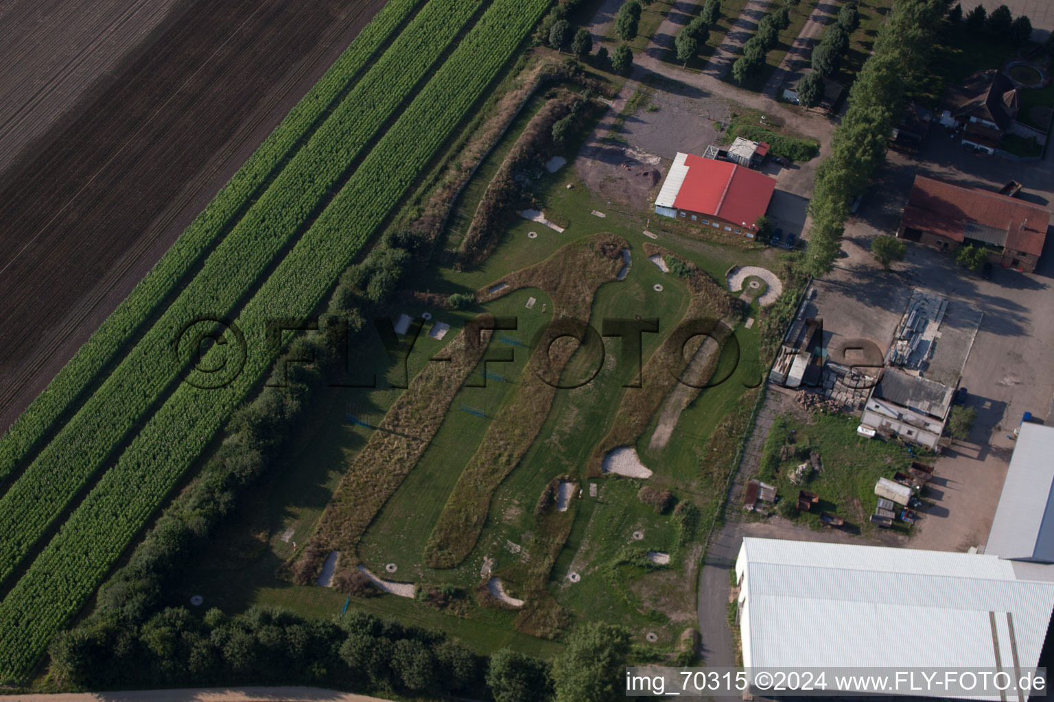 Adamshof Footgolf Course in Kandel in the state Rhineland-Palatinate, Germany from a drone