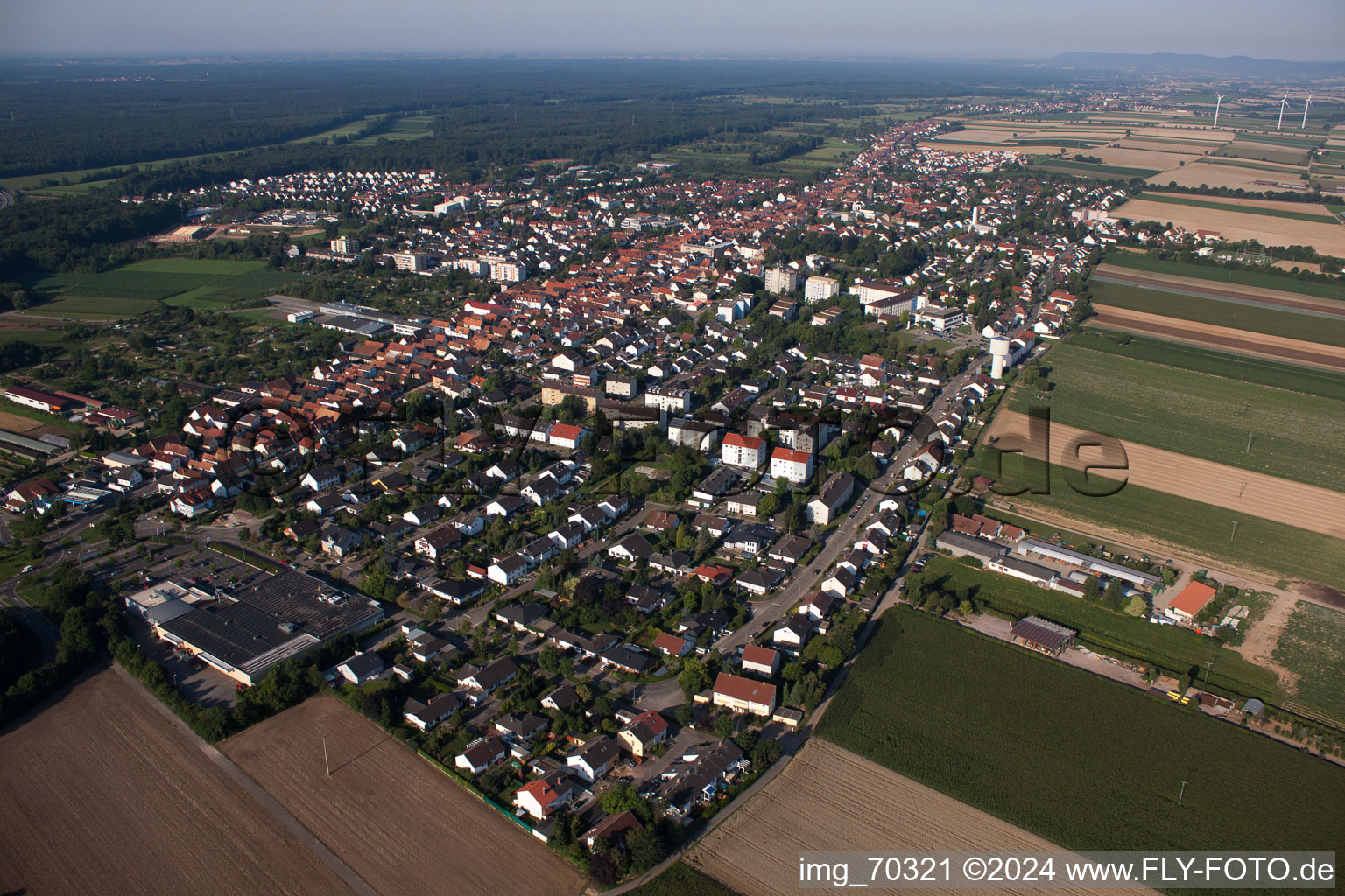 Aerial view of Kandel in the state Rhineland-Palatinate, Germany