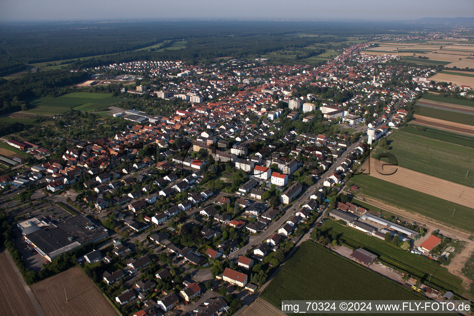 Aerial photograpy of Kandel in the state Rhineland-Palatinate, Germany