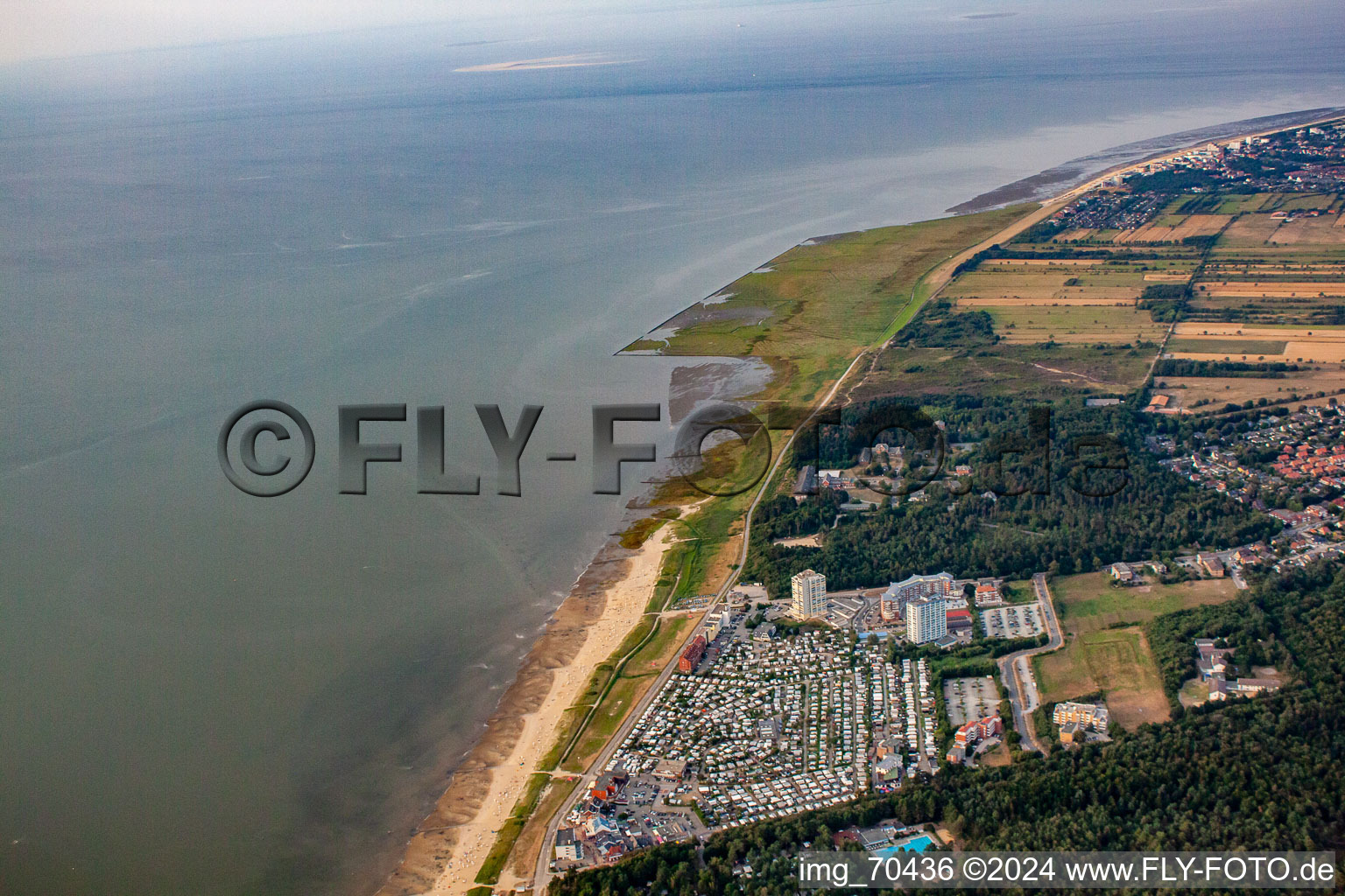 Aerial view of District Sahlenburg in Cuxhaven in the state Lower Saxony, Germany