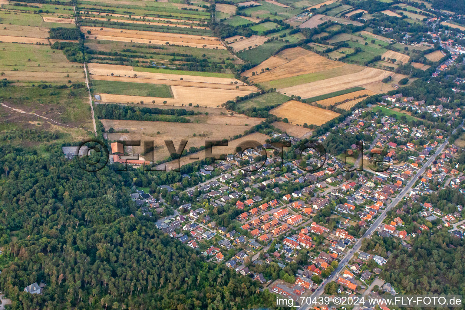 Oblique view of District Sahlenburg in Cuxhaven in the state Lower Saxony, Germany