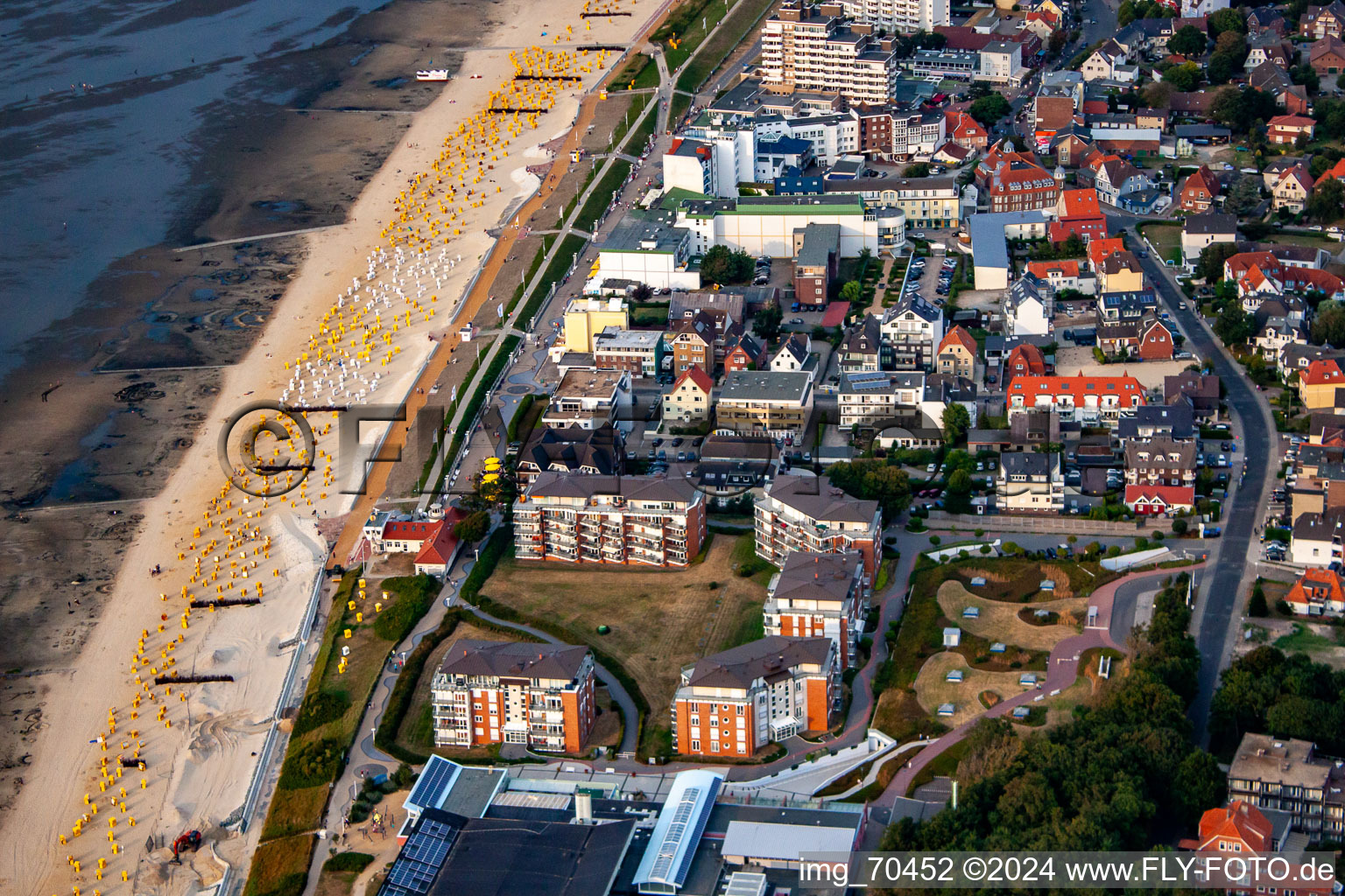 Aerial view of Beach Palace in the district Duhnen in Cuxhaven in the state Lower Saxony, Germany