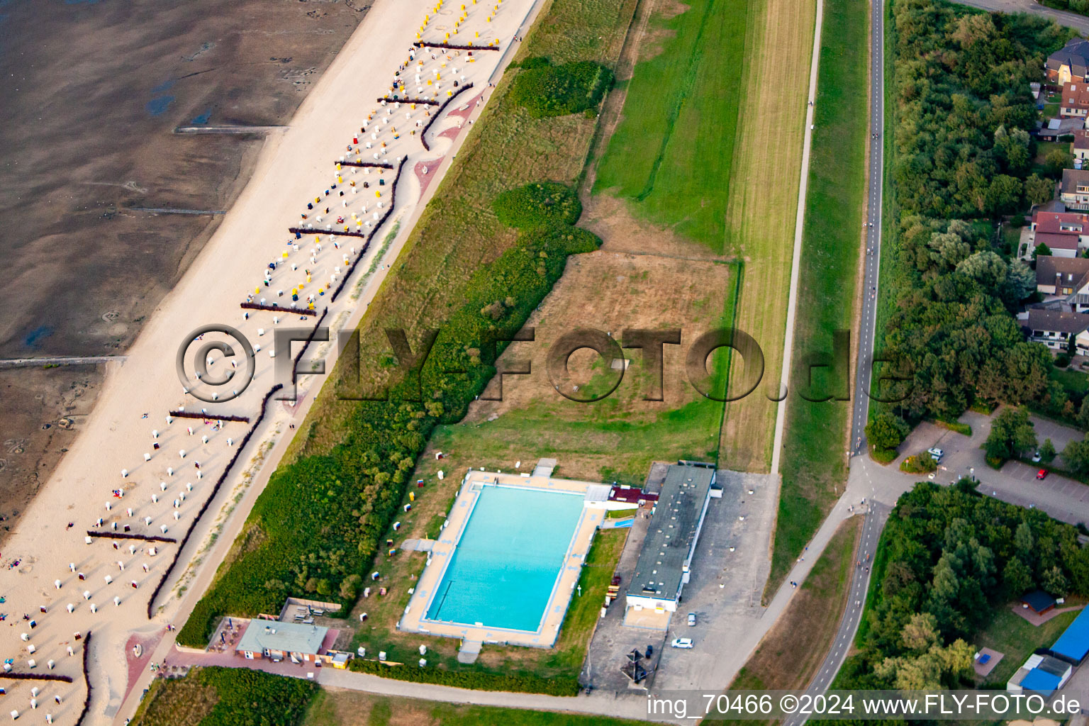 Steinmarne outdoor pool in the district Duhnen in Cuxhaven in the state Lower Saxony, Germany