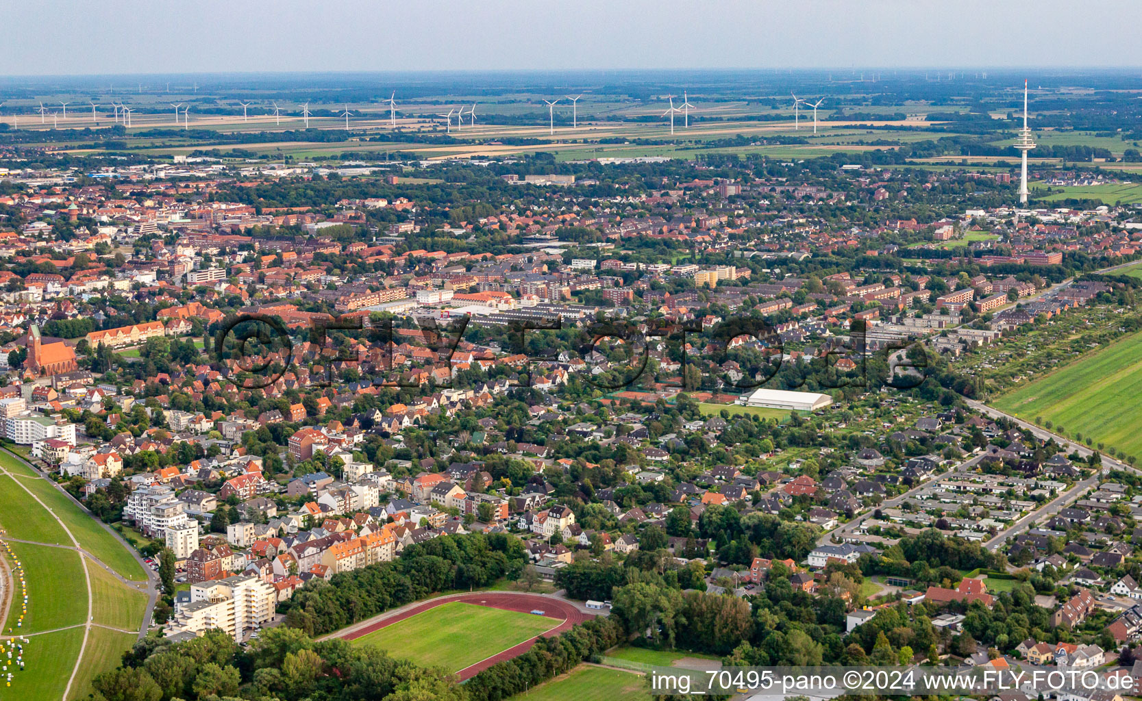 Aerial view of From the northwest in the district Döse in Cuxhaven in the state Lower Saxony, Germany