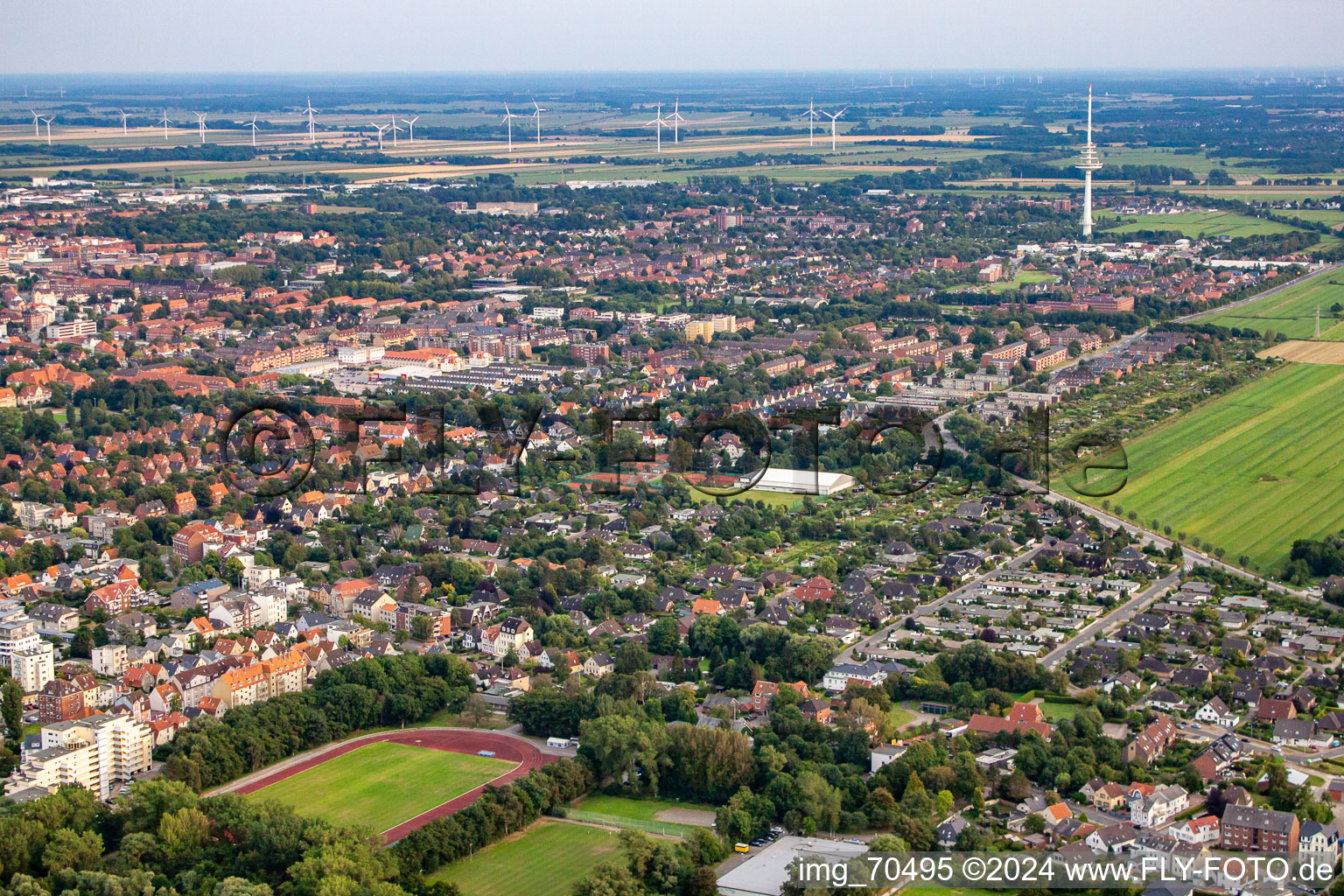 Aerial photograpy of From the northwest in the district Döse in Cuxhaven in the state Lower Saxony, Germany