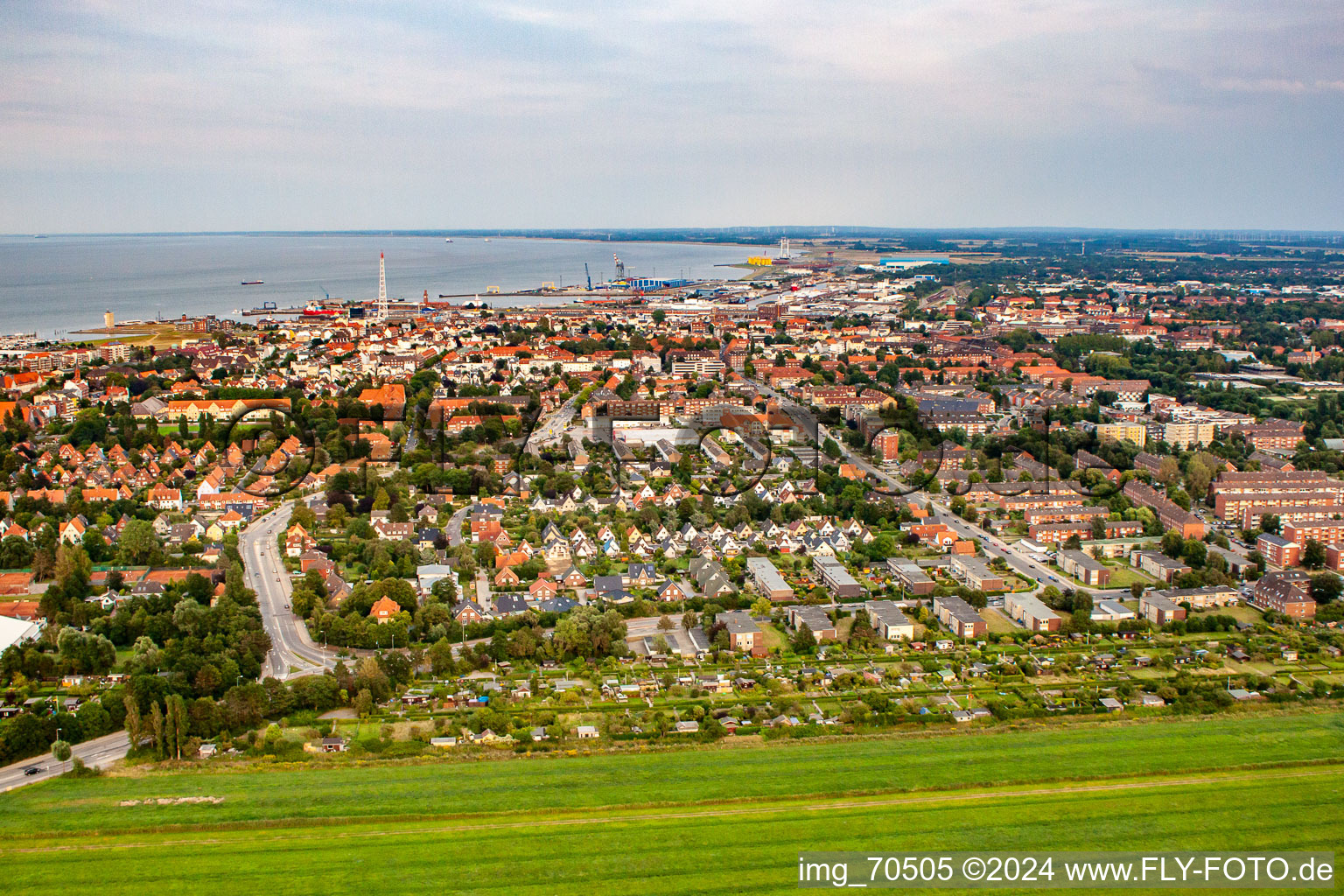 Aerial photograpy of Feldweg and Haydnstr in the district Döse in Cuxhaven in the state Lower Saxony, Germany