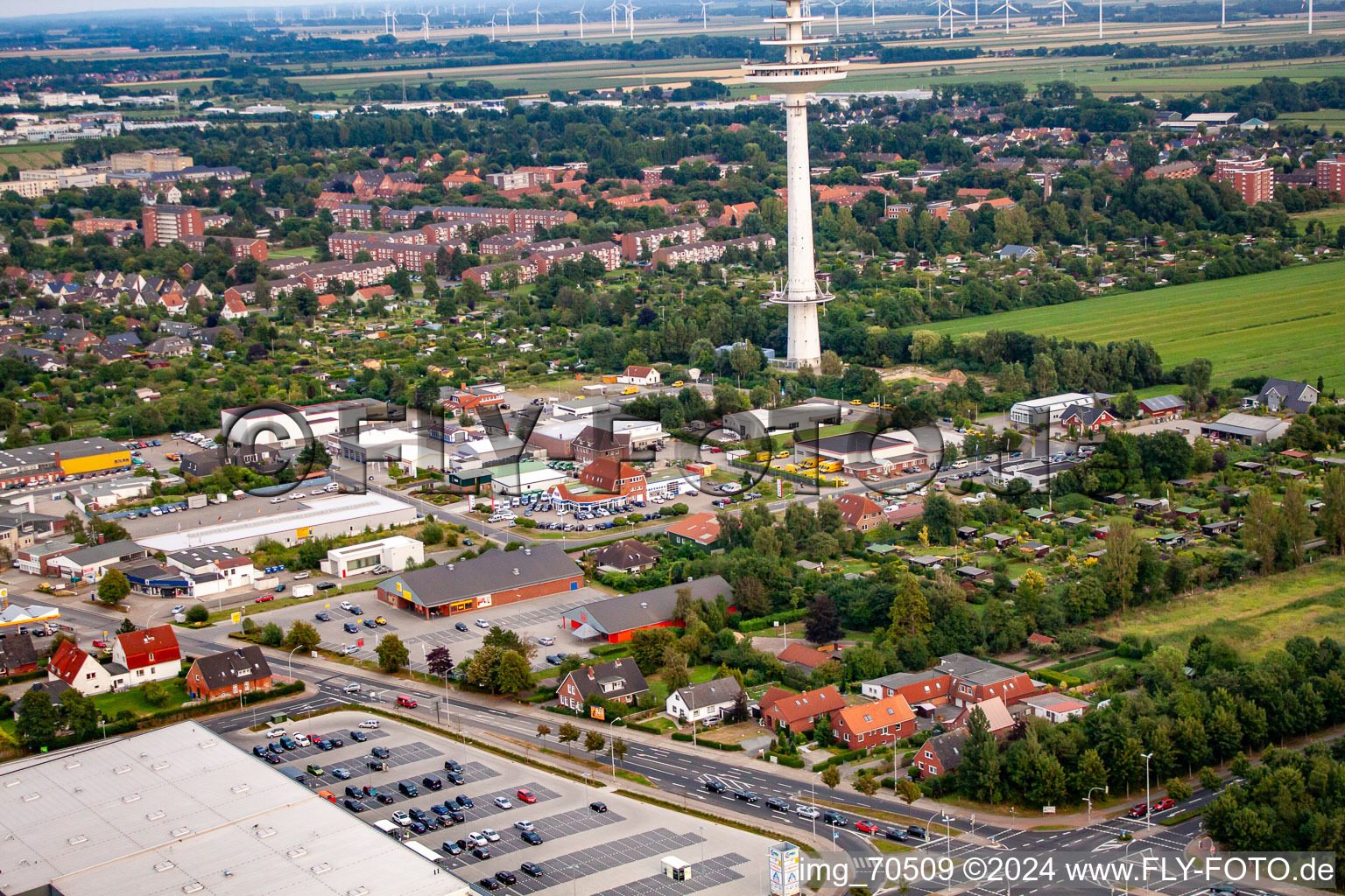 Friedrich Clemens Gerke Tower in the district Süder- und Westerwisch in Cuxhaven in the state Lower Saxony, Germany