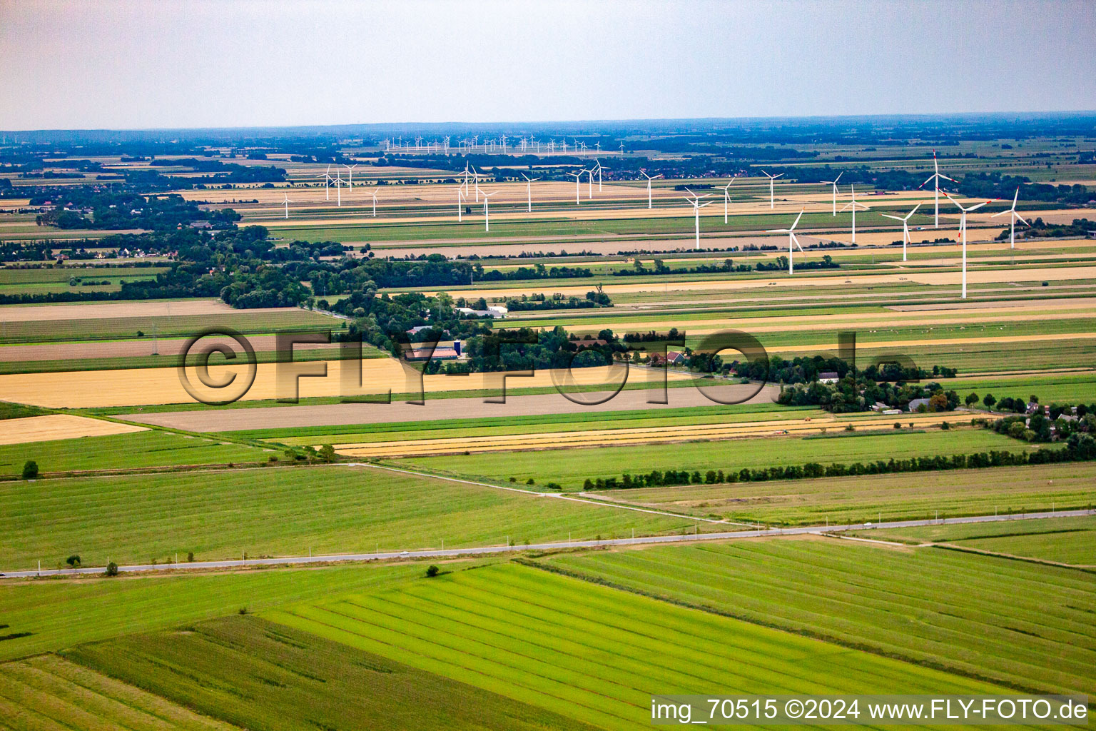 Wind farm in the district Altenbruch-Westerende in Cuxhaven in the state Lower Saxony, Germany