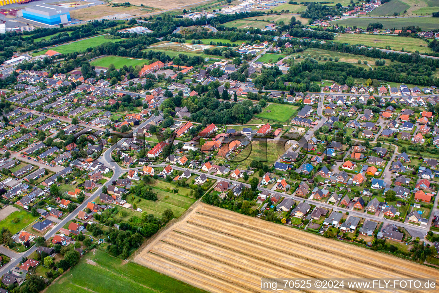 Aerial view of District Groden in Cuxhaven in the state Lower Saxony, Germany