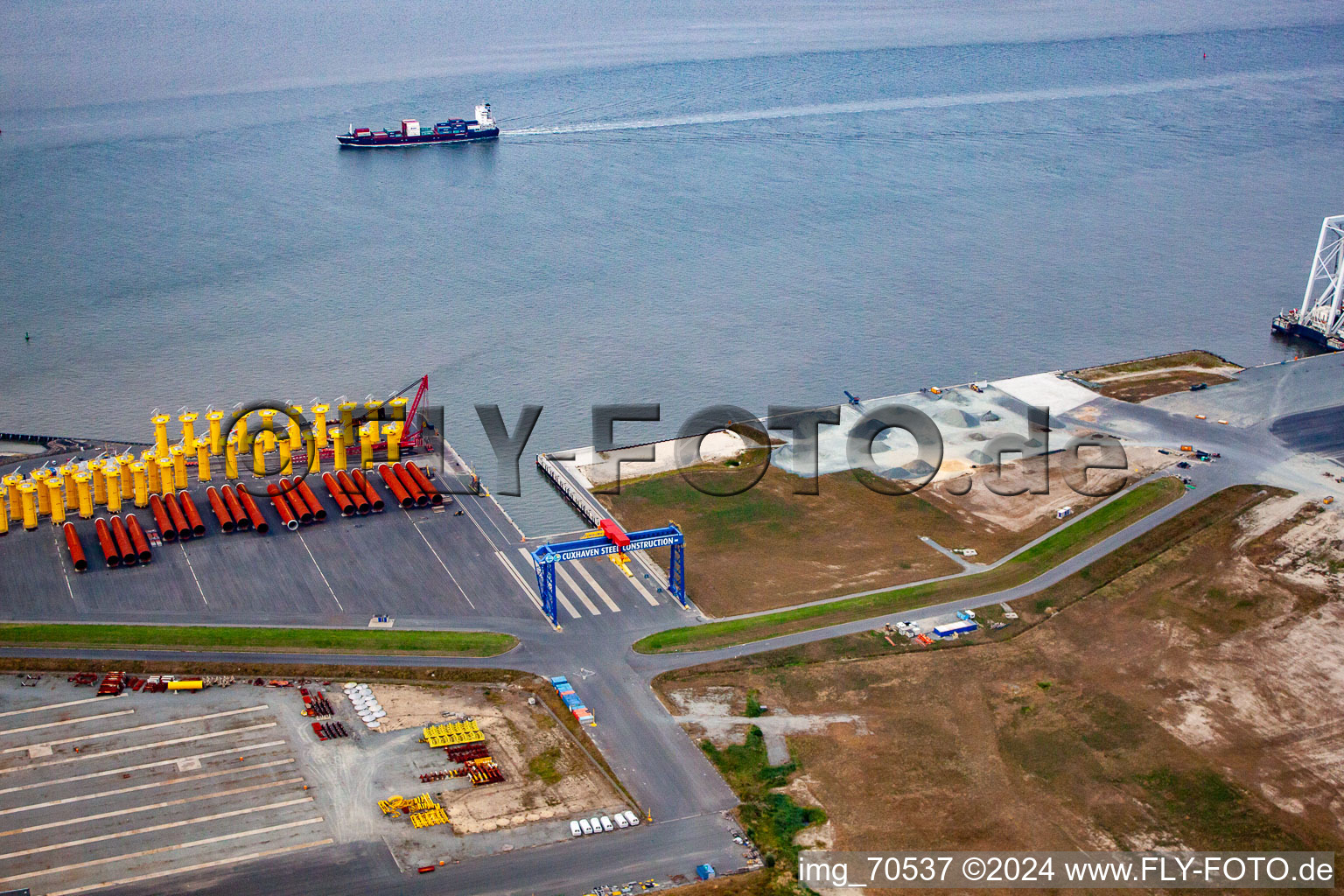 Cuxhaven in the state Lower Saxony, Germany from above