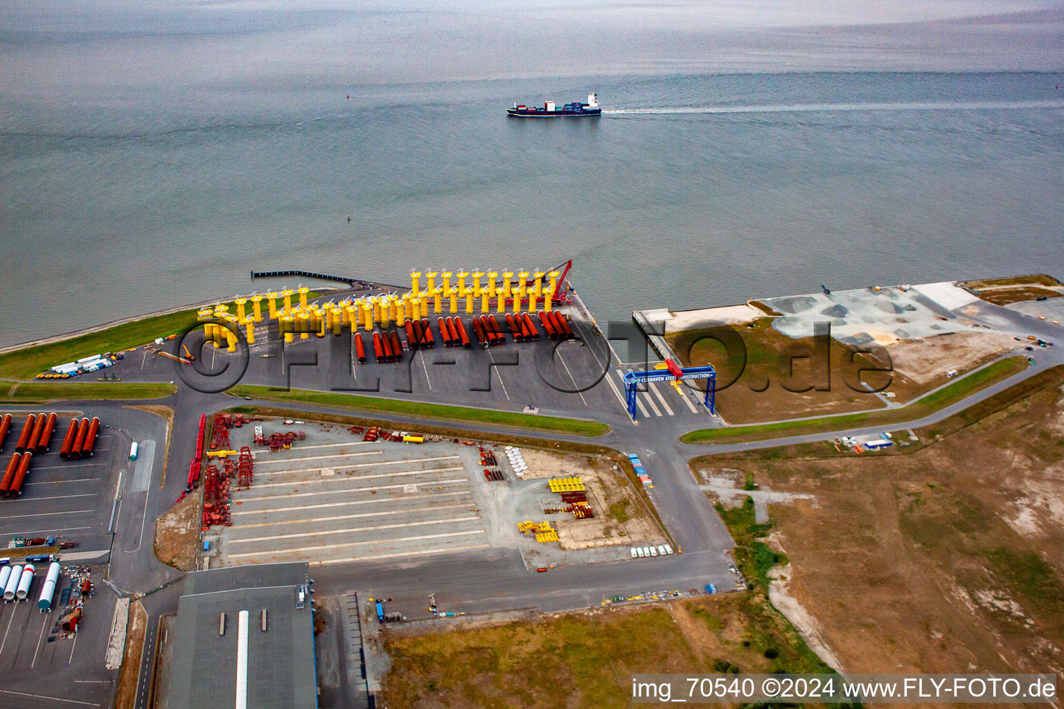 Cuxhaven in the state Lower Saxony, Germany out of the air