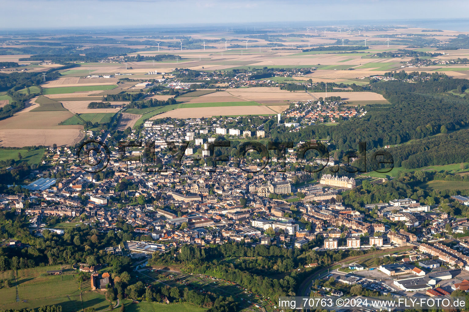 City view of the city area of in Eu in Normandie, France