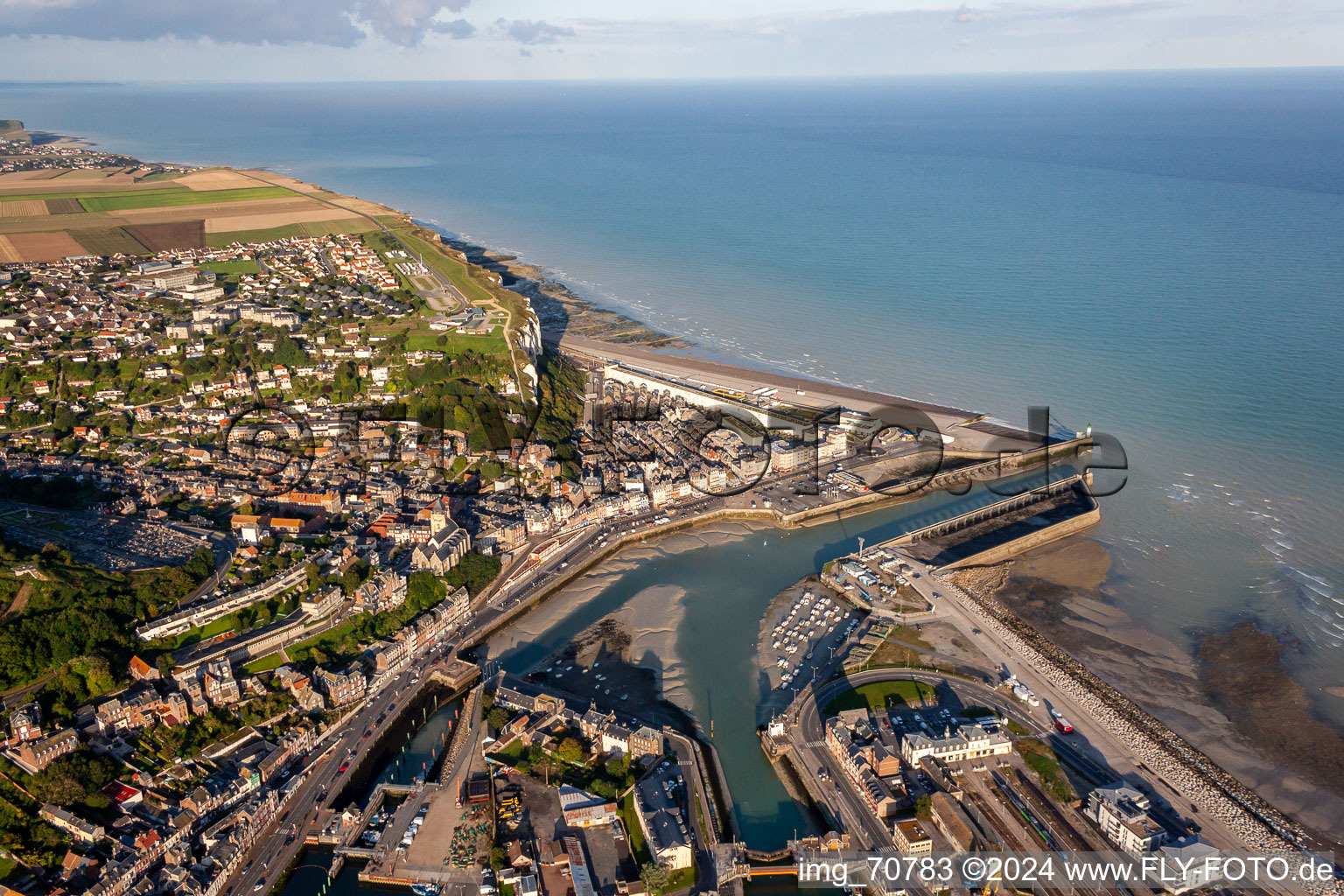 The front port in the district Basse Ville in Le Tréport in the state Seine-Maritime, France