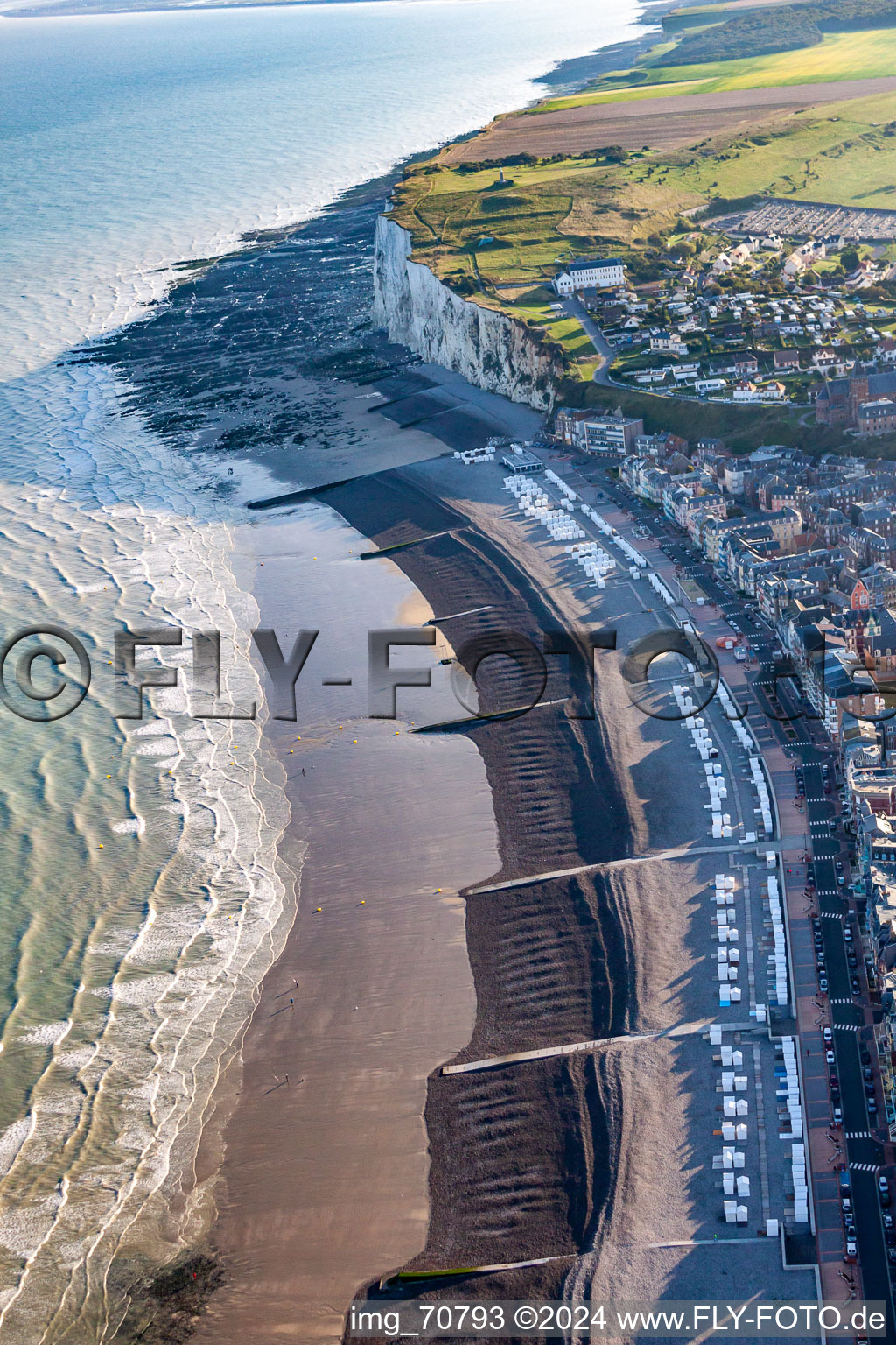 Aerial view of Plague in Mers-les-Bains in the state Somme, France