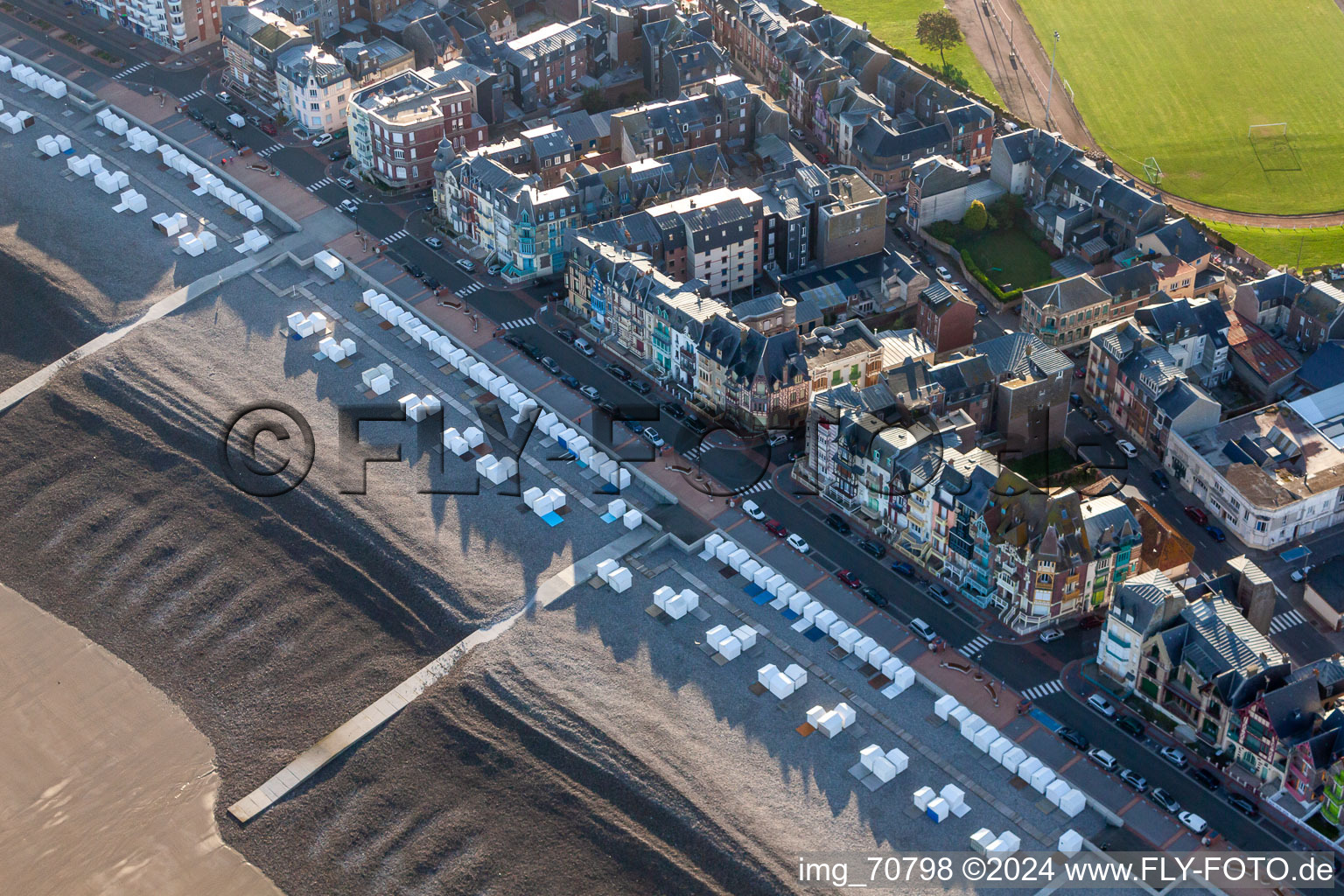 Plague in Mers-les-Bains in the state Somme, France from above