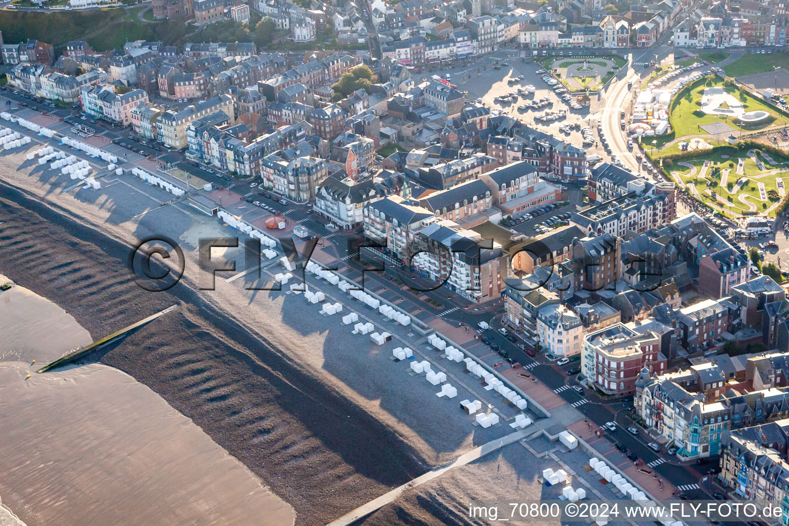 Aerial photograpy of Mers-les-Bains in the state Somme, France