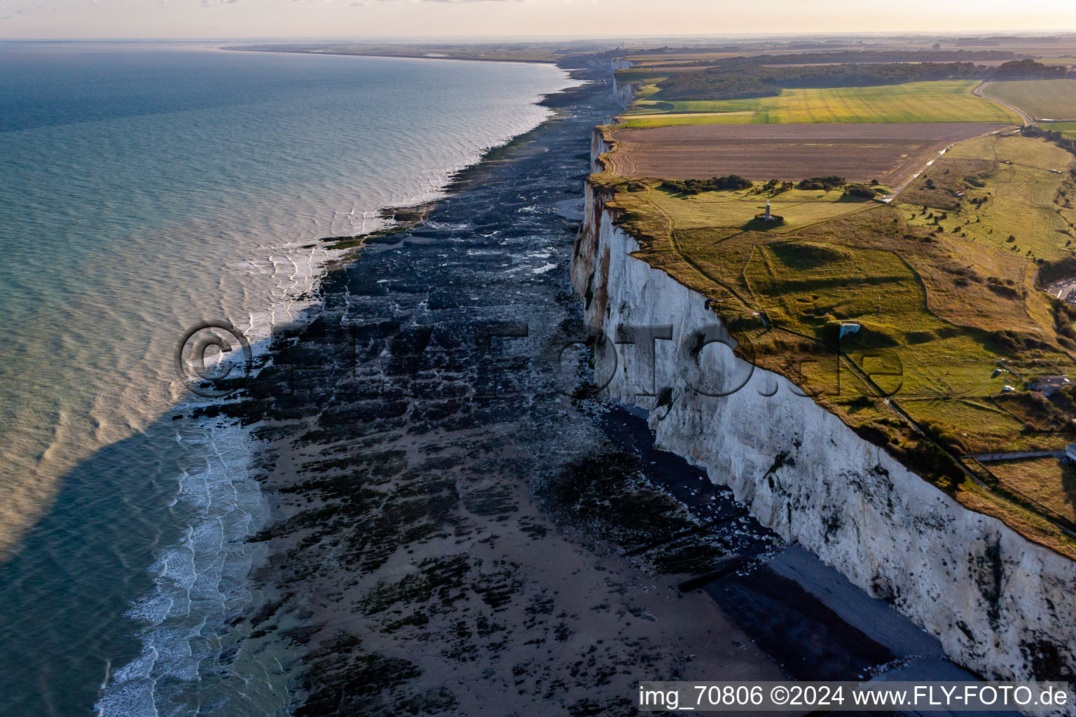 Aerial photograpy of Cliffs in Mers-les-Bains in the state Somme, France