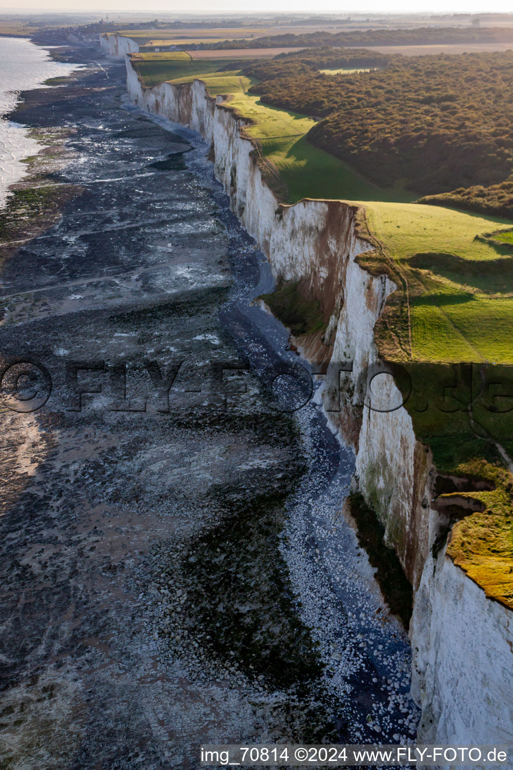 Aerial photograpy of Falaise in Mers-les-Bains in the state Somme, France