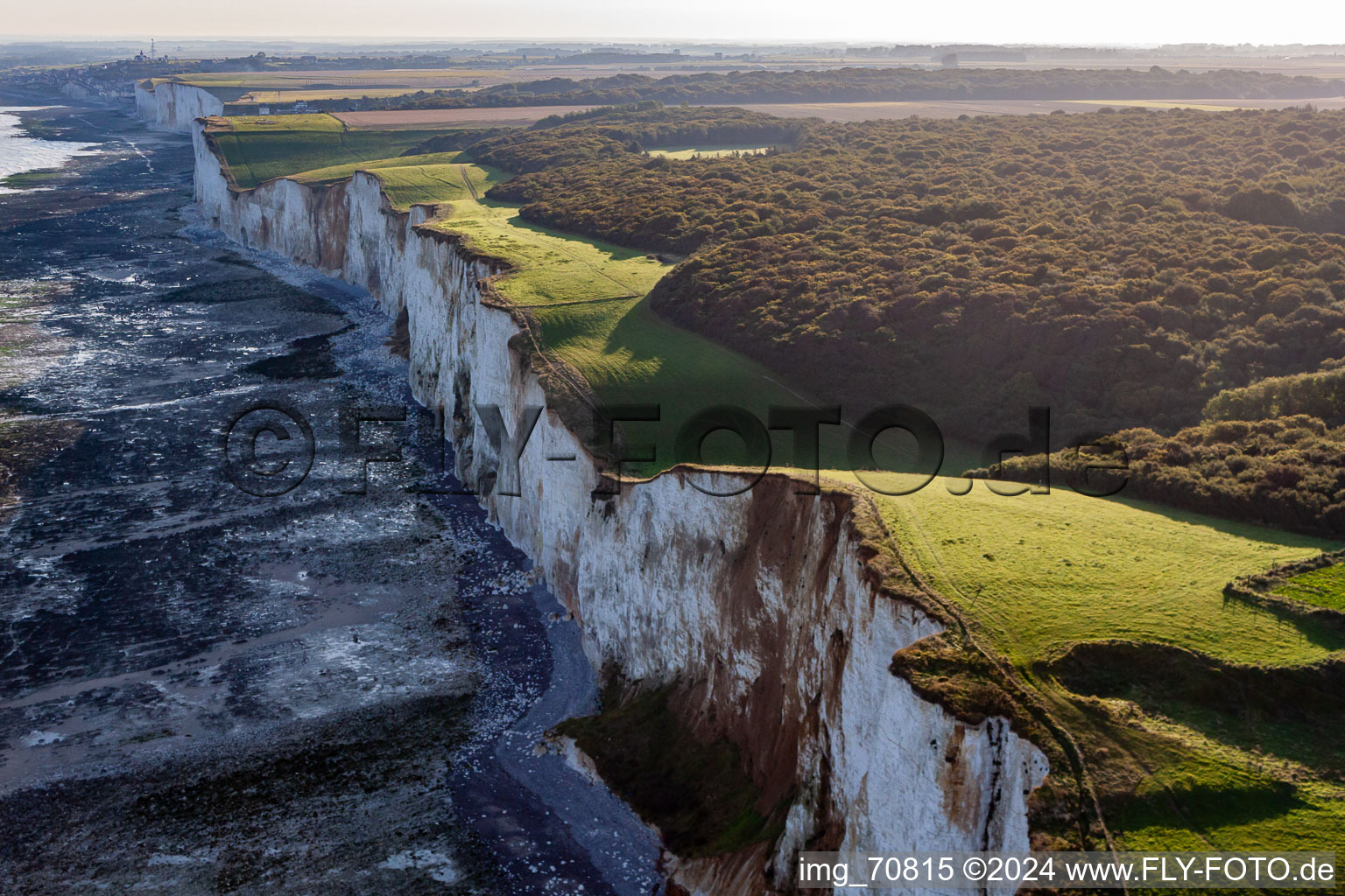 Oblique view of Falaise in Mers-les-Bains in the state Somme, France