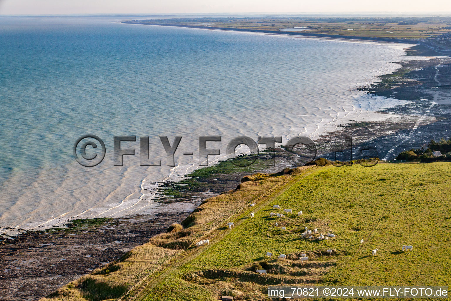 Aerial view of Cliffs in Saint-Quentin-la-Motte-Croix-au-Bailly in the state Somme, France