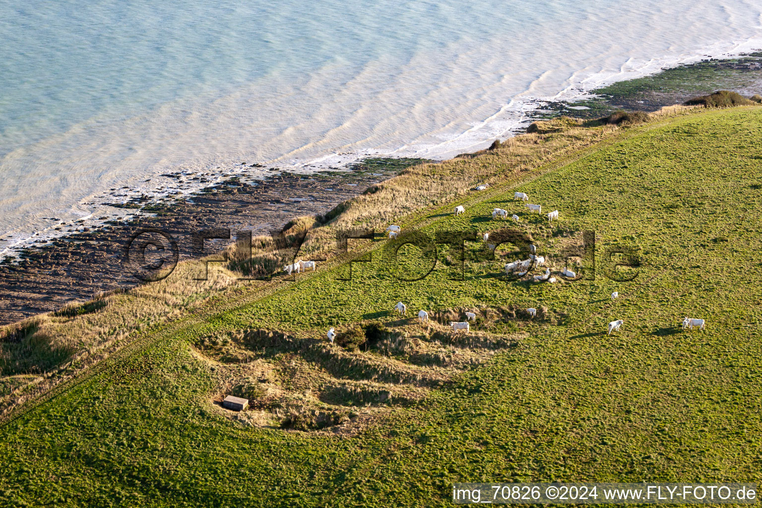 Cliffs in Saint-Quentin-la-Motte-Croix-au-Bailly in the state Somme, France from above