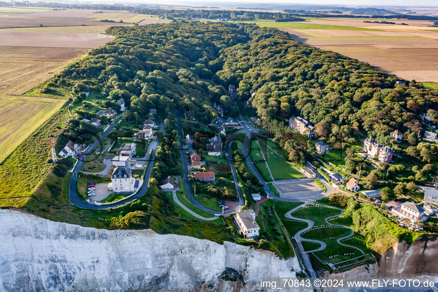 Aerial photograpy of Cise Cliff in Ault in the state Somme, France