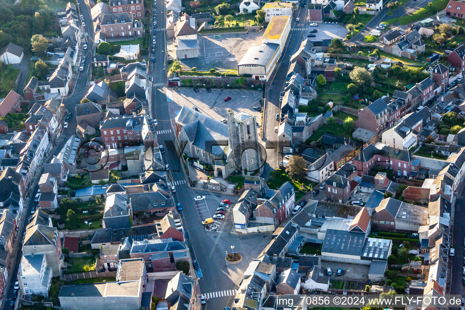 Bird's eye view of Ault in the state Somme, France