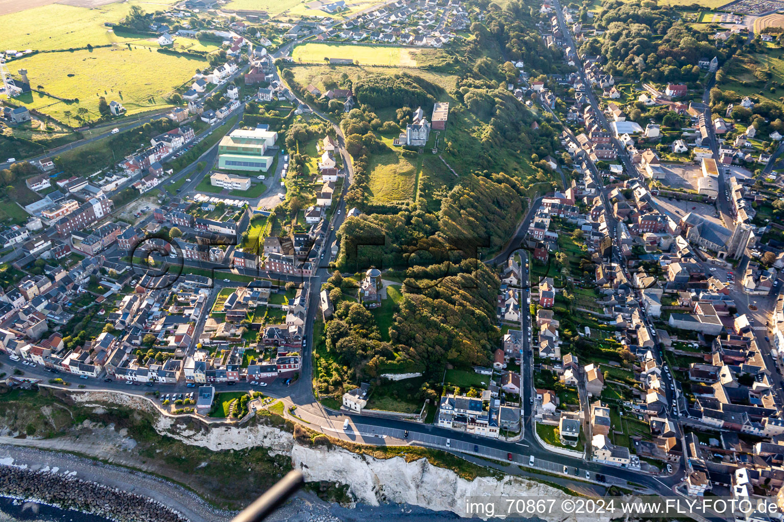 Falaise D Ault in Ault in the state Somme, France from above