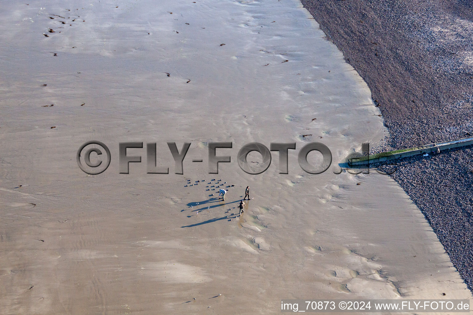 Aerial view of Channel coast in Woignarue in the state Somme, France