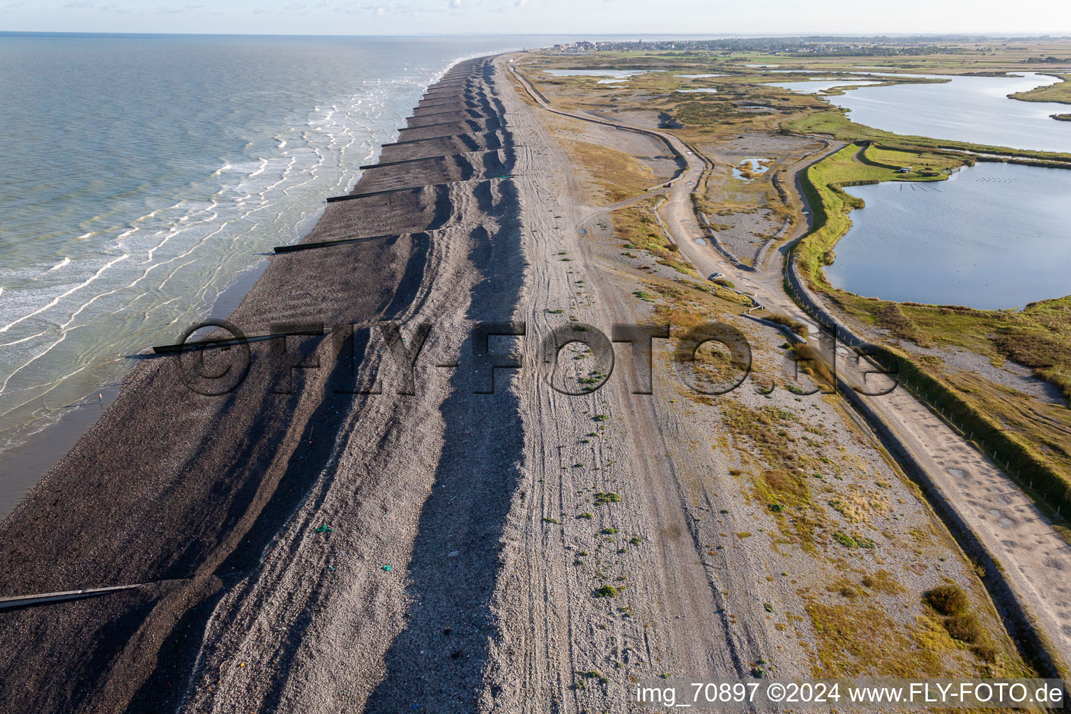 Beach landscape on the English Channel in Cayeux-sur-Mer in Hauts-de-France, France