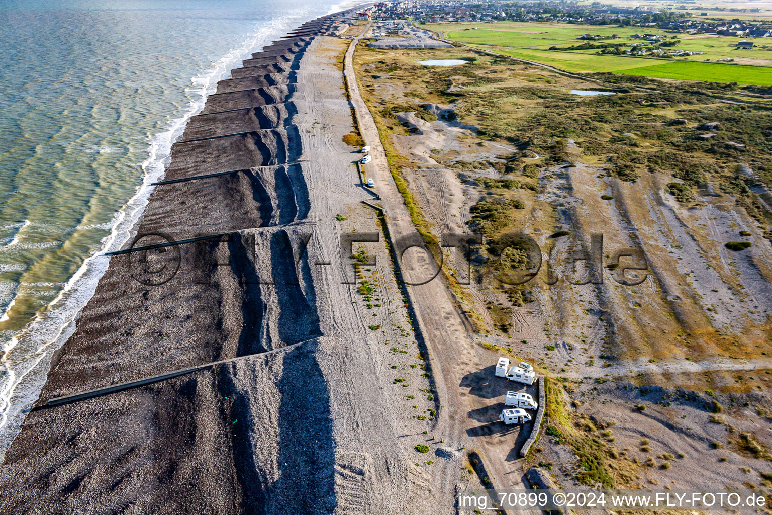 Aerial view of Cayeux-sur-Mer in the state Somme, France