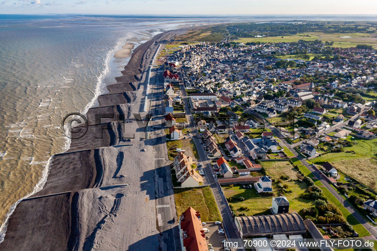 Aerial photograpy of Cayeux-sur-Mer in the state Somme, France