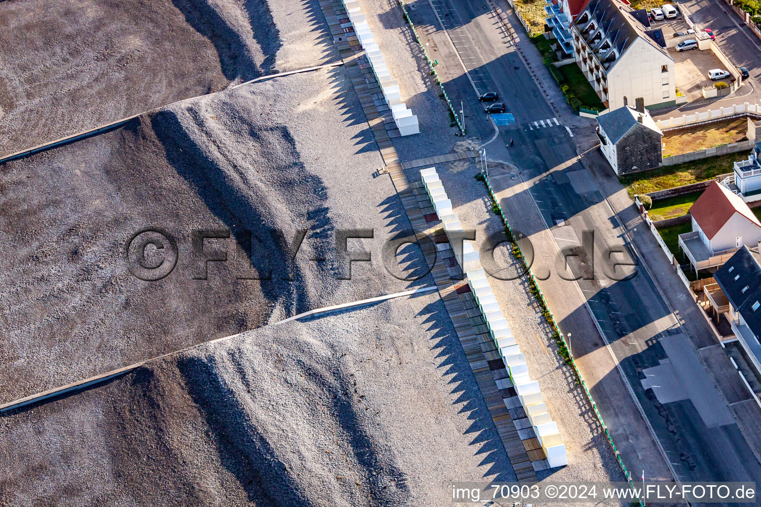 Oblique view of Cayeux-sur-Mer in the state Somme, France