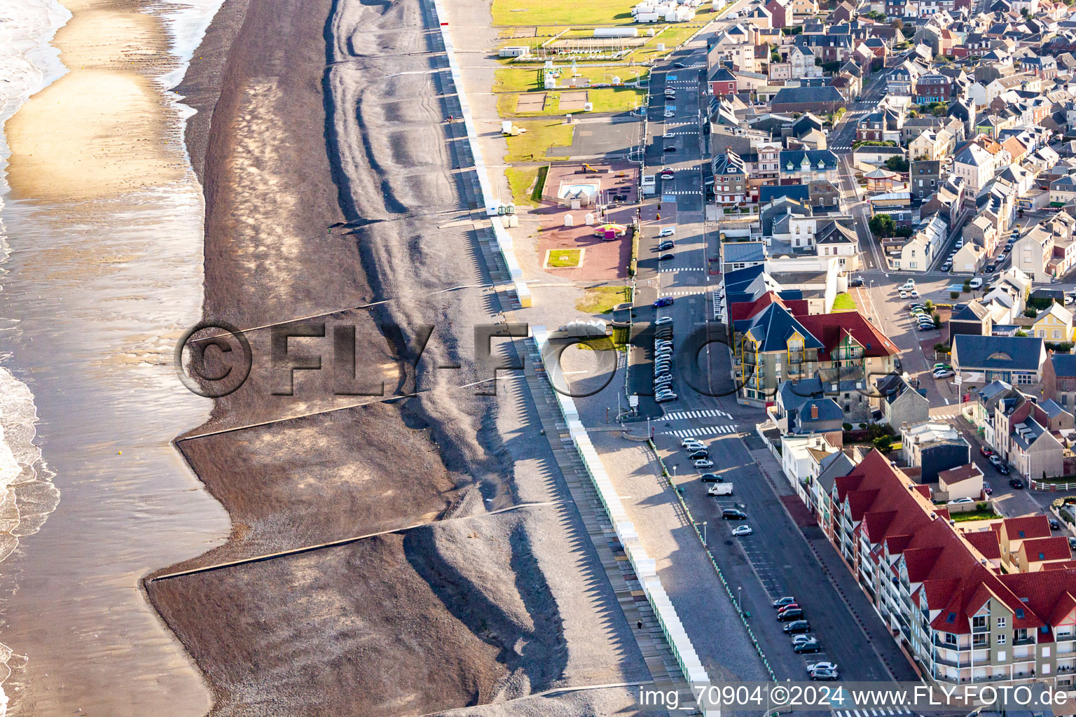 Cayeux-sur-Mer in the state Somme, France from above