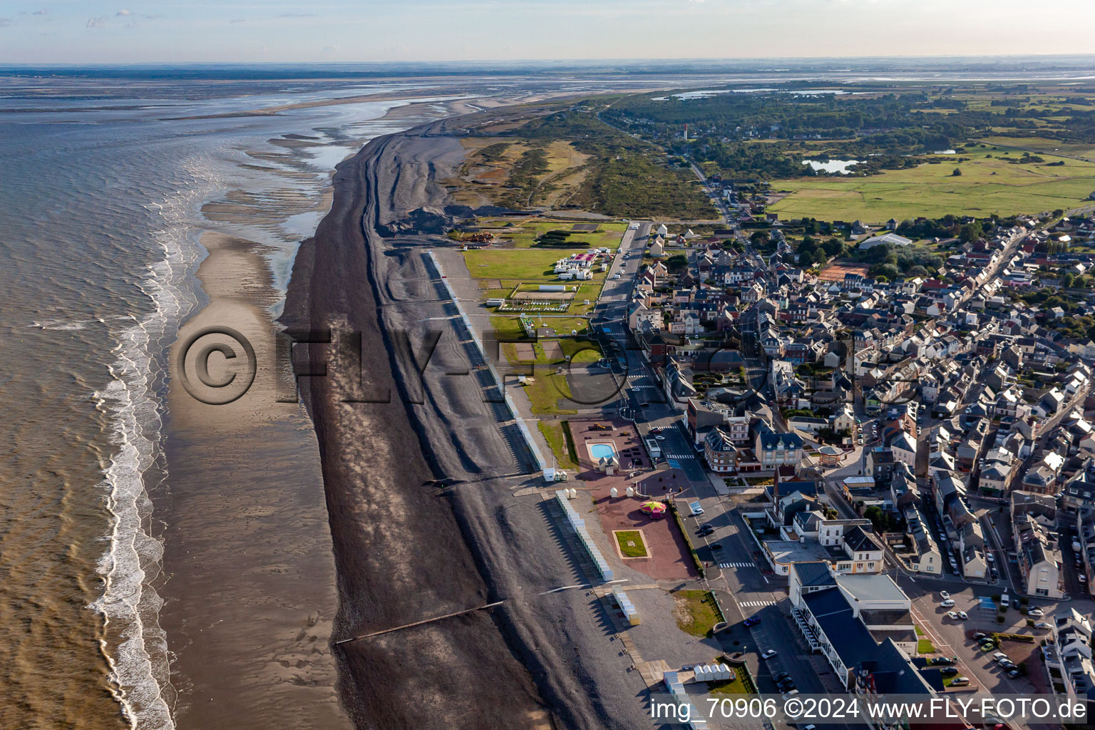 Cayeux-sur-Mer in the state Somme, France seen from above