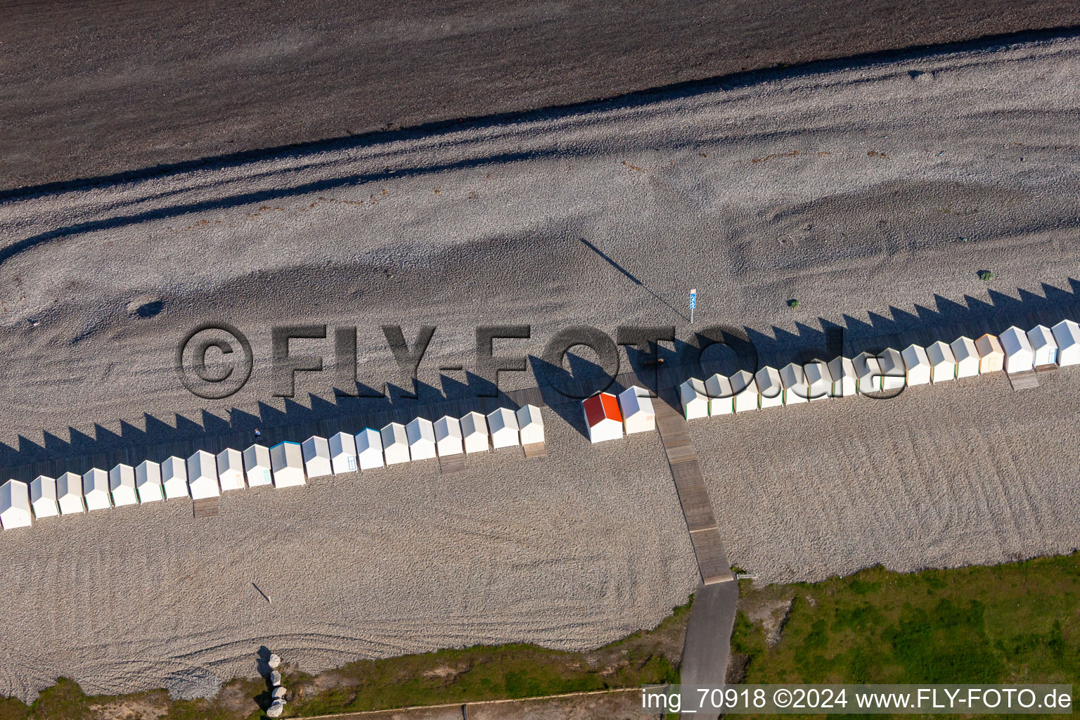 Beach chair on the sandy beach ranks in the coastal area Kanalkueste Cayeux-sur-Mer in Cayeux-sur-Mer in Nord-Pas-de-Calais Picardy, France