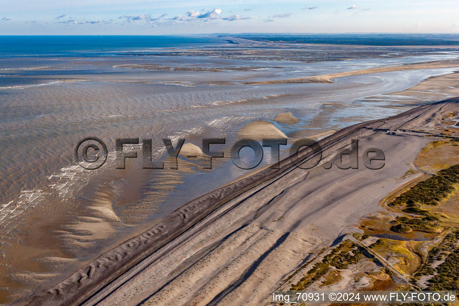 Cayeux-sur-Mer in the state Somme, France seen from a drone