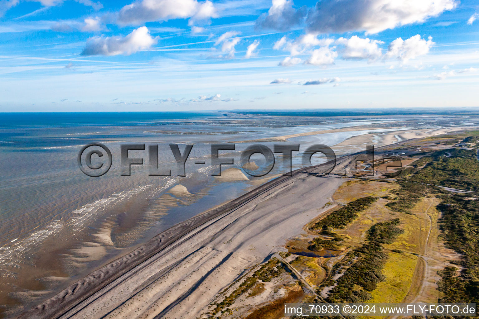 Aerial view of Cayeux-sur-Mer in the state Somme, France