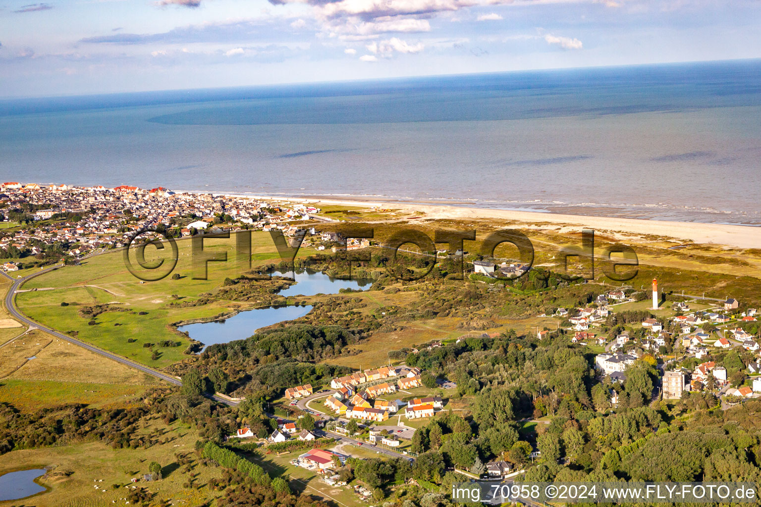 Cayeux-sur-Mer in the state Somme, France from the plane